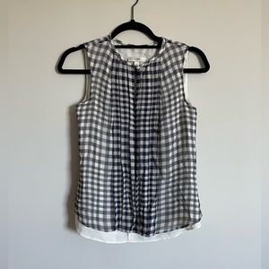 J. Crew Gingham Silk Sleeveless Top